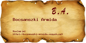 Bocsanszki Armida névjegykártya